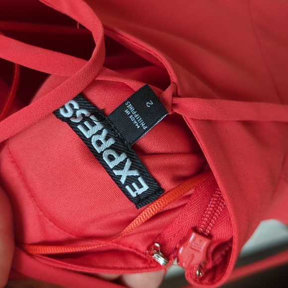 Express Coral Fit and Flare Romper - Picture 5 of 5